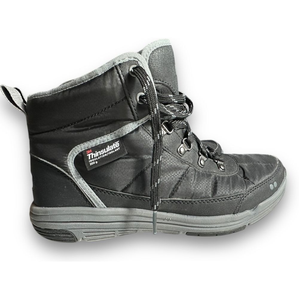 Ryka ADELLA Women's Black & Gray  Thinsulate Ankle Boots Sz 6.5 M Snow Hiking